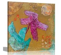Artley Prints - The Flower Blossom by Paul Klee Canvas Wall Art Prints | Home Decor Contemporary Moden Pictures for Livingroom, Bedroom, Lounge, Office 76 x 76cm (30 x 30 inches)