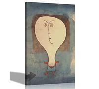 Artley Prints - The Fright of a Girl by Paul Klee Canvas Wall Art l Modern Portrait Prints | Expressionism Artwork for Living Room Bedroom 76 x 50cm (30 x 20 inches)