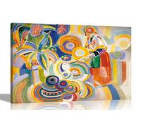 Artley Prints - The Large Portuguese Woman by Robert Delaunay Canvas Wall Art Prints Home Decor | Abstract Pictures for Living Room, Bedroom, Office, Lounge 60 x 40cm (24 x 16 inches) A2