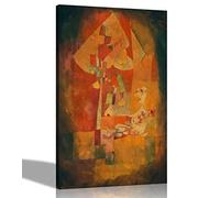 Artley Prints - The Man Under The Pear Tree by Paul Klee Canvas Wall Art Pictures | Framed Prints for Living Room, Bedroom Office | Hanging Artwork 101 x 76cm (40 x 30 inches)