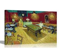 Artley Prints - The Night Cafe by Vincent Van Gogh Canvas Wall Art Abstract Home Decoration Modern Framed Prints 60 x 40cm (24 x 16 inches) A2