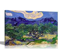 Artley Prints The Olive Trees by Vincent Van Gogh Canvas Wall Art l Colourful Framed Pictures l Landscape Artwork for Living Room, Bedroom, OfficeExtra Large 101 x 76cm (40 x 30 inches)