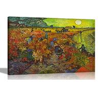 Artley Prints The Red Vineyard by Vincent Van Gogh Canvas Wall Art l Landscape Pictures for Living Room, Bedroom l Framed Artwork Home Decoration Extra Large 101 x 76cm (40 x 30 inches)