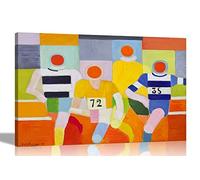 Artley Prints - The Runners No 2 by Robert Delaunay Canvas Wall Art Prints | Home Decor Contemporary Moden Pictures Stretched and Framed Modern Artwork 86 x 61cm (34 x 24 inches) A1