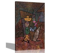 Artley Prints - The Traveling Circus by Paul Klee Canvas Wall Art Prints l Home, Living Room, Bedroom Decor l Expressionism Pictures Decoration 40 x 30cm (16 x 12 inches) A3