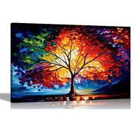 Artley Prints - Tree Of Life Modern Abstract Canvas Pictures for Living Room, Bedroom, Hallway, Kitchen or Office - Colourful Prints Extra Large 101 x 76cm (40 x 30 inches)