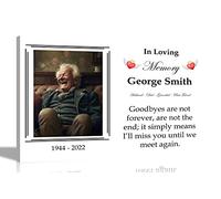 Artley Prints - White Personalised Canvas Wall Art Pictures | Remembrance, Memorial Artwork | Wall Hanging for Home Living Room Bedroom 30 x 20cm (12 x 8 in) A4