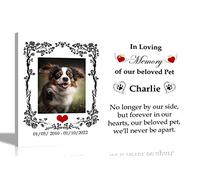 Artley Prints - White Personalised Canvas Wall Art Pictures Rose Border | Pet Remembrance, Memorial Artwork | Wall Hanging for Home Living Room Bedroom 30 x 20cm (12 x 8 in) A4