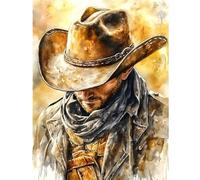 Artline 1pcs Cowboy 5D DIY Full Round Drill Diamond Painting Campervan 30x40cm (12x15.5 inch) Home Decor Art Craft Kit for Adults and Teens