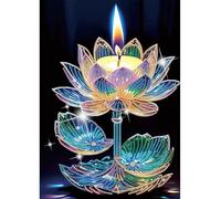 Artline 1pcs Dreamy Lotus Flower 5D Special Shape Drill Diamond Painting Pattern Kit with Rhinestone Beads 30x40cm (12x15.5 inch) for Unique Craft Projects and Wall Art