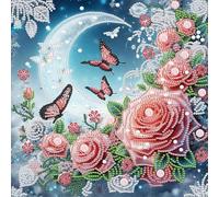 Artline 1pcs Flower and Plant 5D Special Shape Drill Diamond Painting Pattern Kit with Rhinestone Beads 30x30cm (12x12 inch) for Unique Craft Projects and Wall Art