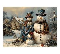 Artline 1pcs Winter Snowman 5D DIY Full Round Drill Diamond Painting Campervan 40x30cm (15.5x12 inch) Home Decor Art Craft Kit for Adults and Teens