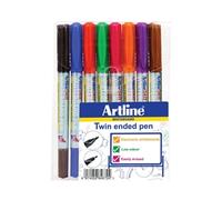 Artline 2-in-1 Whiteboard Marker Fine/Superfine Assorted (8 Pack)