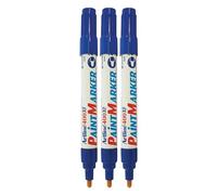 artline 400XF23 Paint Markers, BLUE, Bullet Acrylic Tip (2.3mm), Pack of 3, Waterproof Ink, UV Resistant, Indelible Marking, Writes Most Surfaces