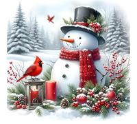 Artline 5D Diamond Painting Kits for Adults Winter Snowman Full Round Drill Diamond Art Kits DIY Gem Art Crafts Relaxation Home Wall Decor Gift 12x12in