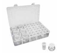 Artline 6Psc Pumpkin +36Pcs Round Bottles Diamond Painting Containers Multi Purpose Portable Plastic Case Box with Stickers & Compartments Arts Crafts Storage Bottle for Hardware Rhinestone