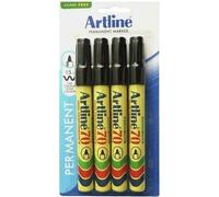 Artline 70 Permanent Markers Black 4 Pack