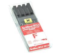 Artline 853 Overhead Projection 0.5mm Fine Bullet Tip Permanent Marker - Black/ Blue/ Red/ Green (Pack of 4)