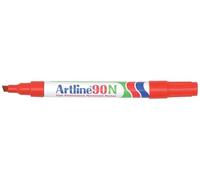 Artline 90 2-5mm Chisel Tip Permanent Marker - Red [Pack of 12]