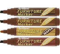 Artline 95 Laminate Floor and Furniture Scratch Recolour Marker - Walnut/ Maple/ Mahogany/ Oak (Blister Pack of 4)