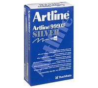 Artline 999XF 0.8mm Extra Fine Bullet Tip Permanent Metallic Marker - Silver (Pack of 12)
