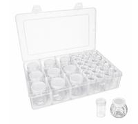 Artline 9Psc Pumpkin +24Pcs Round Bottles Diamond Painting Containers Multi Purpose Portable Plastic Case Box with Stickers & Compartments Arts Crafts Storage Bottle for Hardware Rhinestone