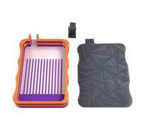 Artline Black Diamond Art Painting Tray with Lid 3D Printed Plastic Bead Sorting Tray Organizer for DIY Crafts Nail Dotting Tools (Black Orange)