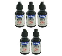 Artline Black Permanent Marker Pens Refill Ink Bottles, Pack of 5, 15ml per Bottle, Dye Ink