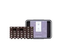 Artline Calendar Stamp & Iromoyo Ink Stamp Pad Kit (Light Violet) Perpetual Calendar with 7 Days, 31 Dates & 2 Blank Pieces, Waterproof Oil-Based Ink - Genuine Artline Art Supplies