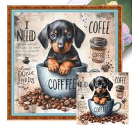 Artline Dachshund Printed Cross Stitch Kit 40x40cm DIY 11CT Embroidery
