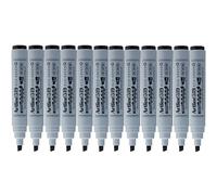 Artline Eco Whiteboard Pens, Pack of 12 Black Dry Safe Whiteboard Markers for School & Office, 2-5mm Nib, 48hr Cap-Off Time, Non-Toxic White Board Markers Erasable - Genuine White Board Pens