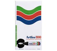 Artline EK-100 7.5-12mm Giant Chisel Tip Permanent Marker - Black Marker Pens [Pack of 6] for drawing, painting, and industrial use
