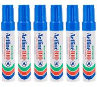 Artline EK-100 7.5-12mm Giant Chisel Tip Permanent Marker - Blue Marker Pens [Pack of 6] for drawing, painting, and industrial use