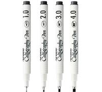 Artline EK-240W4 Calligraphy Pen - Assorted (Pack of 4), black