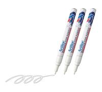 Artline EKC-1 Marker for Fabric | Stands Up to Multple Washings | Ideal for Dark Colored Fabrics | Water & Fade Resistant | 1.2mm Bullet Tip | White | Convenient 3 Pack