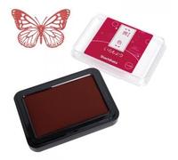 Artline Iromoyo Ink Stamp Pad (Dark Red) Fast Drying Time, Waterproof Oil-Based Ink Pads for Stamping, Crafting, Journal and Diary, Pad Size: 25x25mm - Genuine Artline Art Supplies