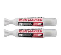 Artline Non-Press Paint Markers (White - Pack of 2) Refillable Paint Pens for Wood, Metal, Glass & More, Precise 2.3mm Bullet Nib for Labelling Parts, Tools or Materials - Genuine Paint Pens