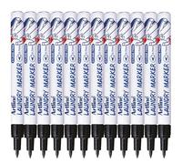 Artline Pack of 12 Laundry Marker Pens (Black). Wash Resistant Black Fabric Pens Permanent for Clothes or Linen, Fast Drying Clothes Marker Pens, No Fade After Washing - Genuine Fabric Markers