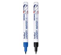 Artline Pack of 2 Laundry Marker Pens (Black/Blue). Wash Resistant Fabric Pens Permanent for Clothes & Linen, Fast Drying, No Fade After Washing - Genuine Fabric Markers
