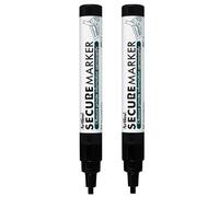 Artline Pack of 2 Secure Permanent Marker Pens Black. Indelible Marker Pens with 4mm Chisel Tip for Obscuring Private Information Permanently - Genuine Permanent Markers & Marker Pens
