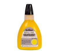 Artline Refill Ink for Non-Press Paint Markers (Yellow Ink - 60ml) for Use on Multiple Surfaces, Xylene-Free - Genuine Artline Paint Pen Refills
