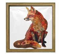 Artline Romantic Gift Special Shaped 5D DIY Partial Drill Diamond Painting Kits with Wooden Frame Diamonds Dots Gem Art Kits 23x23cm Single-Sided Drill for Adults DIY Gift Home Decor (Animal)