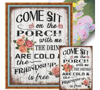 Artline Rose Calligraphy Painting Full 14CT DIY Stamped Cross Stitch Kits