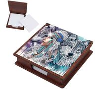 Artline Wooden DIY Indian Wolf Kit Note Box with 160 Papers for Office