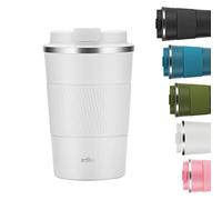 Artlive Coffee Cup, Reusable, Insulated & Double Wall Travel Mug - Travel Cup Thermal Stainless Steel Eco-Friendly with Lid - Hot & Cold Coffee Mug (WhiteGrip, 510 ml)