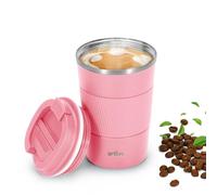Artlive Coffee Cup, Reusable, Insulated & Double Wall Travel Mug - Travel Cup Thermal Stainless Steel Eco-Friendly with Lid - Hot & Cold Coffee Mug (PinkGrip, 510 ml)