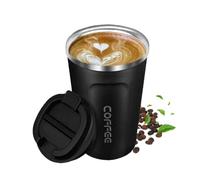 Artlive Travel Mug, Coffee Cup Insulated & Reusable Travel Cup - Thermal Stainless Steel Eco-Friendly with Leakproof Lid - Hot & Cold Coffee Mug 380ml (Black)