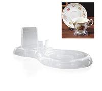 Artliving Clear Teacups and Saucer Display Easel Stand Holder,set of 6
