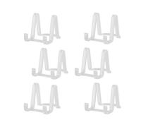 Artliving Plate Display Stands Easel Holder - 3-Inch Plastic Stand for Small Decorative Plates, Pictures and Photos - Clear (6-Pack)
