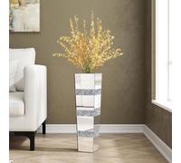 Artloge 71.5Cm Luxury Mirrored Flower Vase Sparkle Crushed Diamond Floor Vase For Artificial Flower